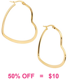 Gold Heart hoop earrings