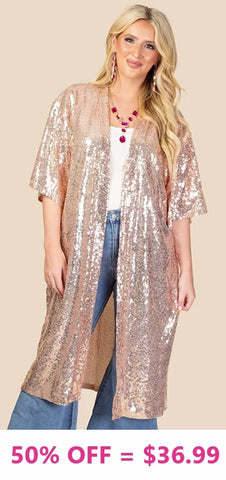 Rose Gold Sequin Duster