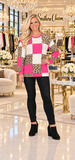 Leopard & Pink Checkered long sleeve top