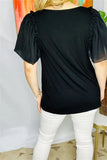 Black top with Georgette sleeves