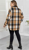 L,XL,2X,3X : Tan plaid shacket