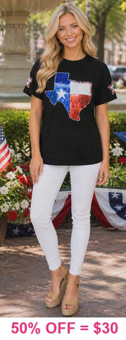 Texas sequin black top