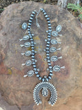 Burnish Silver Color Fashion Squash Blossom Necklace Set