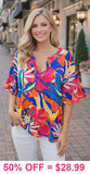 Tropical Flower Multi Color top