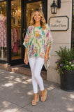 Tropical bird poncho top