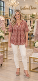 Dusty Rose baby doll top