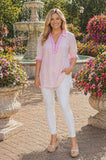 Pink and White stripe blouse
