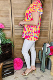 Yellow & Pink leopard top cap sleeves