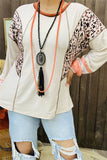 Tan & Leopard Light weight long sleeve top