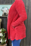 S/M Red cardigan with pockets
