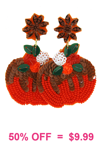 Pumpkin beaded earrings