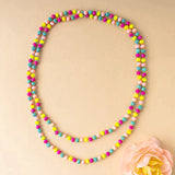 Multi Color Crystal 60" Layering Necklace (neon yellow, turquoise, pink, magenta)