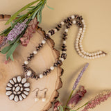 Copper & Cream necklace with Concho pendant