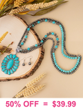 Silver necklace with Turquoise Concho pendant