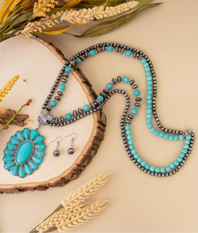 Silver necklace with Turquoise pendant