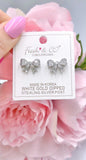 Silver Bling Bow small earrings