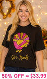 Give Thanks Sequin turkey top