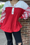 3X : Candy Cane Red White Top (NWT)