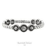 Silver twist stretch bracelet with rhinestones