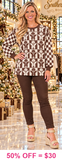 Gingerbread checkered long sleeve