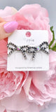 Burnished Silver bow earrings with Bling center