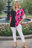 Half Pink Leopard Half Black top