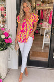 Yellow & Pink Leopard Top Cap Sleeves