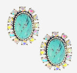 Western Bling Oval Earring