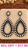 Silver studded teardrop earrings with stud post