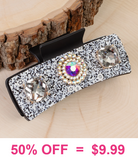 Glitter hair clip with bling rhinestones