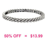 Silver rope stretch bracelet