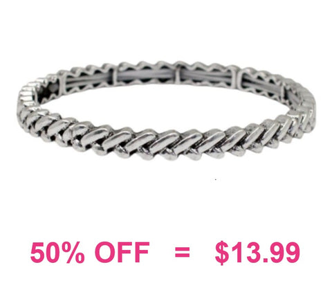 Silver rope stretch bracelet