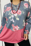 S, L >>Mauve Floral long sleeve top