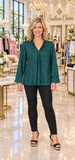 Teal zebra blouse