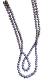 Taupe crystal 60" layering long necklace