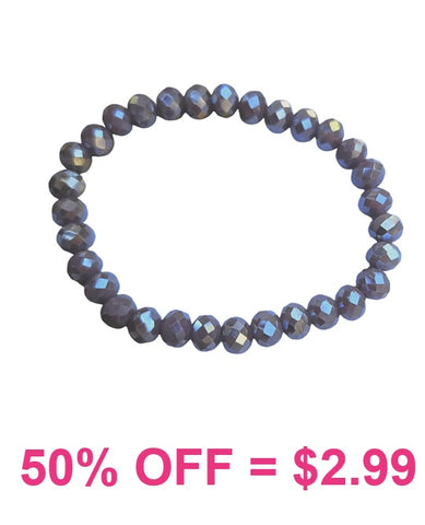 Taupe crystal stretch bracelet