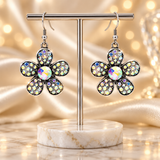 Rhinestone Flower Dangle Earring