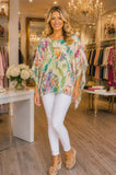 Tropical bird poncho top