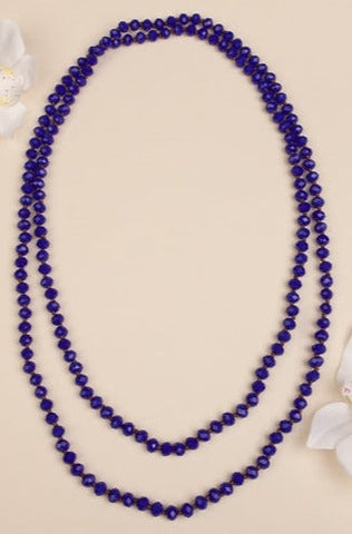 Navy Blue Crystal 60" Strand Layering Necklace