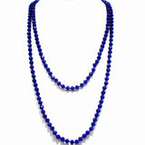 Blue Crystal 60" Strand Layering Necklace