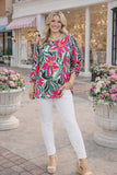 Pink & Turquoise Floral Top