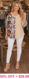 Half Horse/ Light Tan Short Sleeve Top
