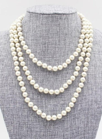 Pearl 60" Strand Layering Necklace