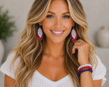 Red glitter & stars earrings