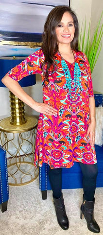 SMALL : Kaleidoscope Flutter tunic
