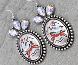 Western Horse Stone Dangle Earrings