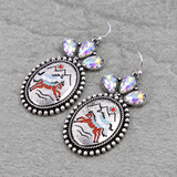Western Horse Stone Dangle Earrings