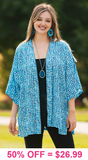 Blue printed cardigan - One Size
