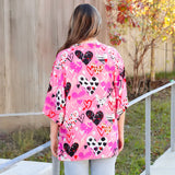 Pink Hearts Valentine's cardigan