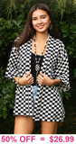Checkered cardigan - black